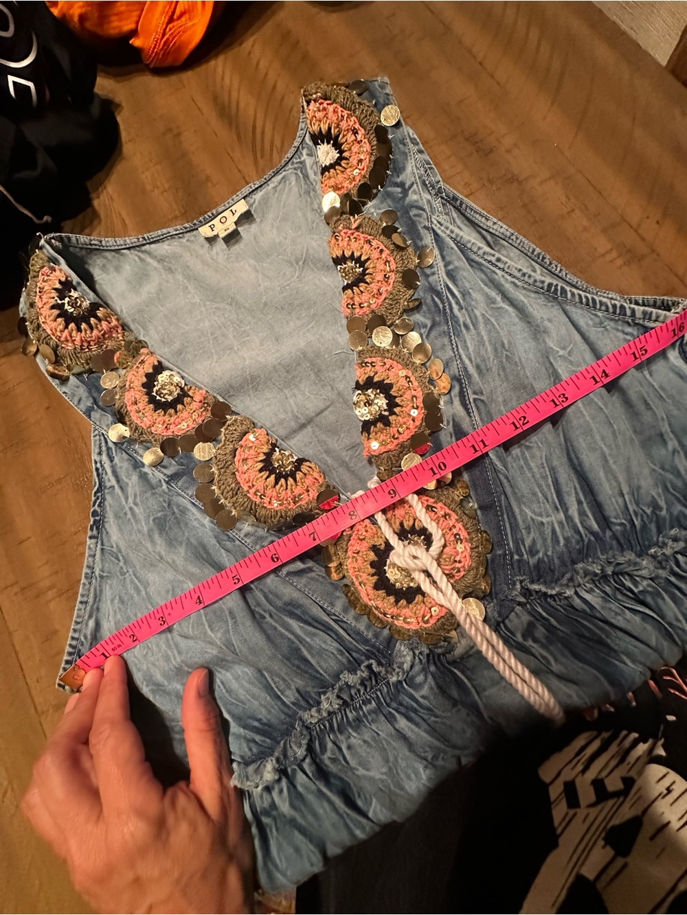 Blue Embroidered Tassel Maxi Dress - Picture 6 of 9